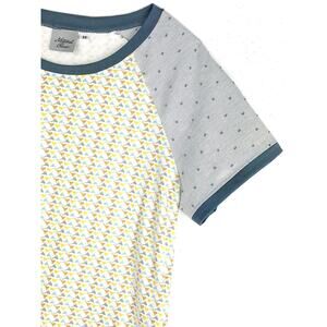 National Picnic Tee Shirt, Bird print with swiss dot sleeve NWT